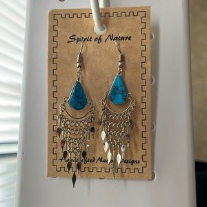 NEW Blue dangling Earrings fashion western coastal cowgirl fashion